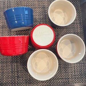 ❌SOLD❌ Le Creuset Ribbed Ramekins – Set of 6 (Blue & Orange)